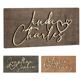 Valentines Day Gifts for Him, Her, Personalized 3D Couples Sign w/Names and Hearts - Walnut, 2 Optional Sizes - Custom 3D Couples names Wood Sign, Customization Mill