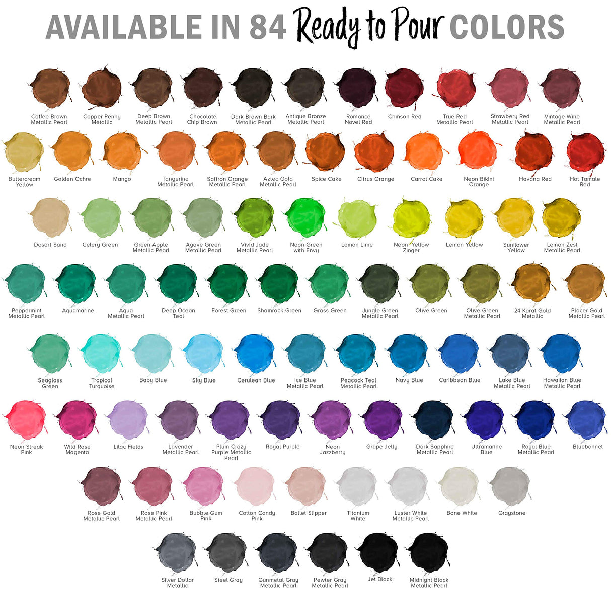 U.S. Art Supply Pouring Masters 84-Color Ready to Pour Acrylic Pouring Paint Set with Silicone Oil & Gloss Medium - Premium Pre-Mixed High Flow U.S. Art Supply