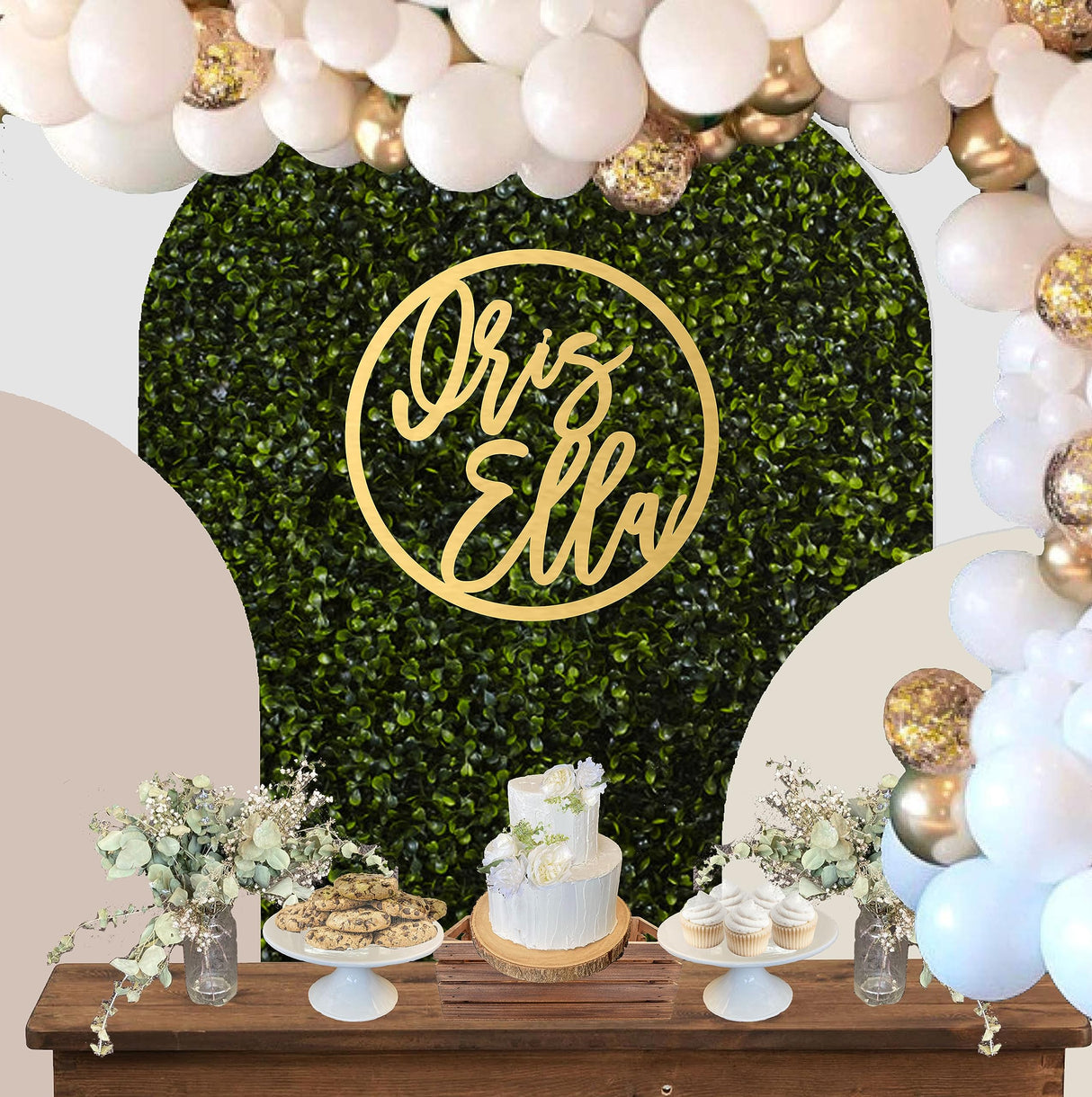Personalized Wooden Circle Crib Sign – Customize First and Last Name - 3 Sizes: 12, 18, 24 inches wide -Nursery Name Sign, Baby Shower Decor, Generic