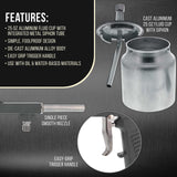 TCP Global Air Undercoating Spray Gun with Suction Feed Cup - Apply Sprayable Truck Bed Liner Coating, Rubberized Undercoat, Rust Proofing, Chip TCP Global