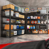 REIBII 48.2''W Garage Shelving Heavy Duty Loads 3010LBS Garage Storage Shelves Heavy Duty Shelving 5 Tier Adjustable Metal Shelving for Storage Rack REIBII
