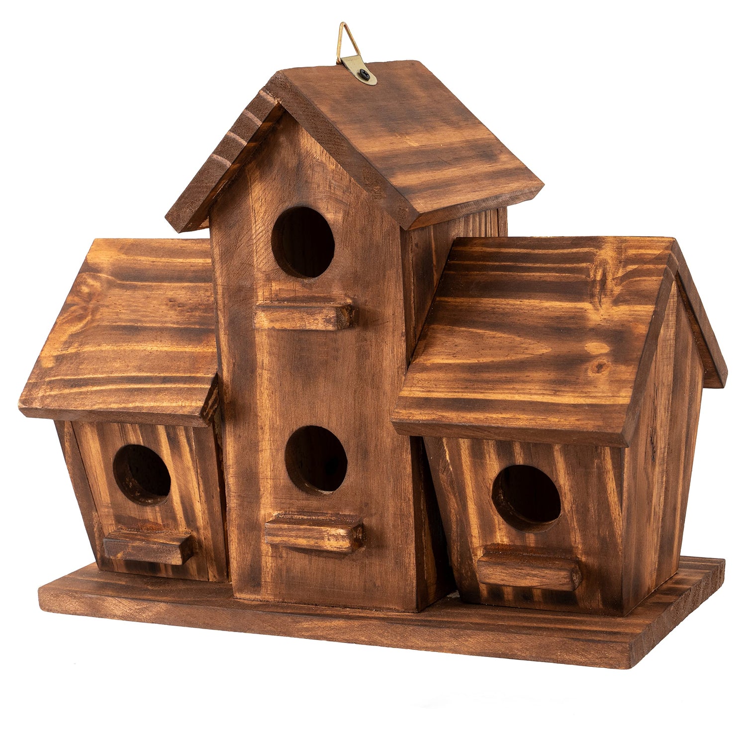 COLEBA Bird Houses for Outside, Outdoor 4 Hole Bird House Room for 4 Bird Families Bluebird Finch Cardinals Hanging Birdhouse for Garden COLEBA