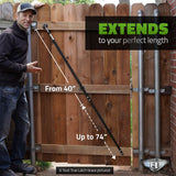 True Latch 6' Telescopic Gate Brace - Wood Privacy Fence Anti Sag Gate Kit - Gate Hardware Kit for Outdoor Wooden Fence Gates, 1 Patented USA Made GENUINE STEEL BUILT STRONGER TRUE LATCH