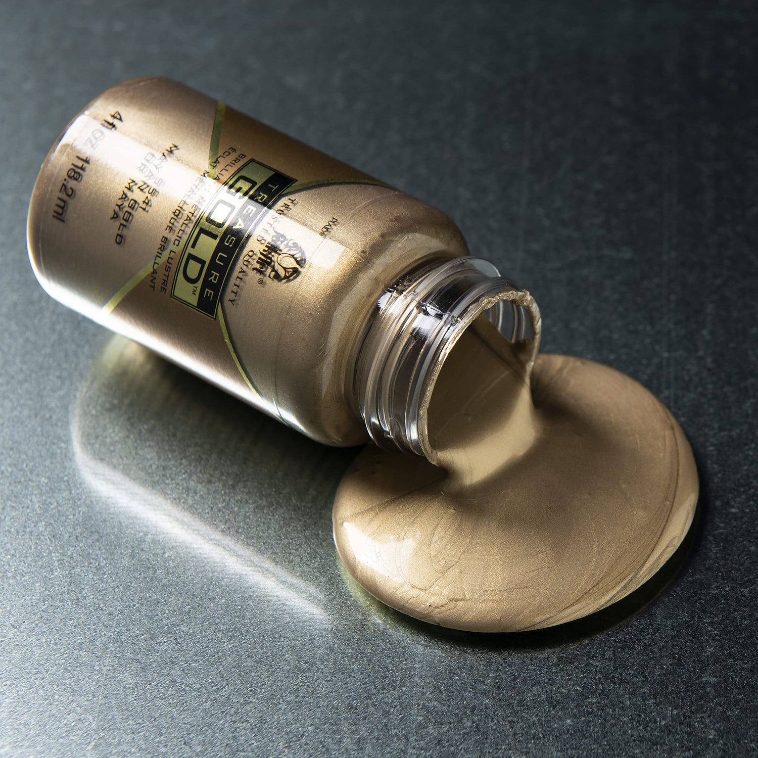 FolkArt Gold Assorted Easy to Apply DIY Crafts, Art Supplies with A Metallic Finish Treasure Paint 2 Fl Oz 59 Ml (Pack of 1) FolkArt