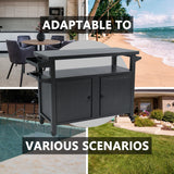 Kozyard BBQ Grill Storage Cart/Bin, Grill Carts Outdoor Storage Cabinet with Wheels, Metal Grill Table Kitchen Dining Table Cooking Prep BBQ Table Kozyard