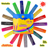 J MARK Solid Tempera Paint Sticks - Including Painting Book and Stencils, Set of Paint Sticks for Kids Washable- Tempera Sticks J MARK