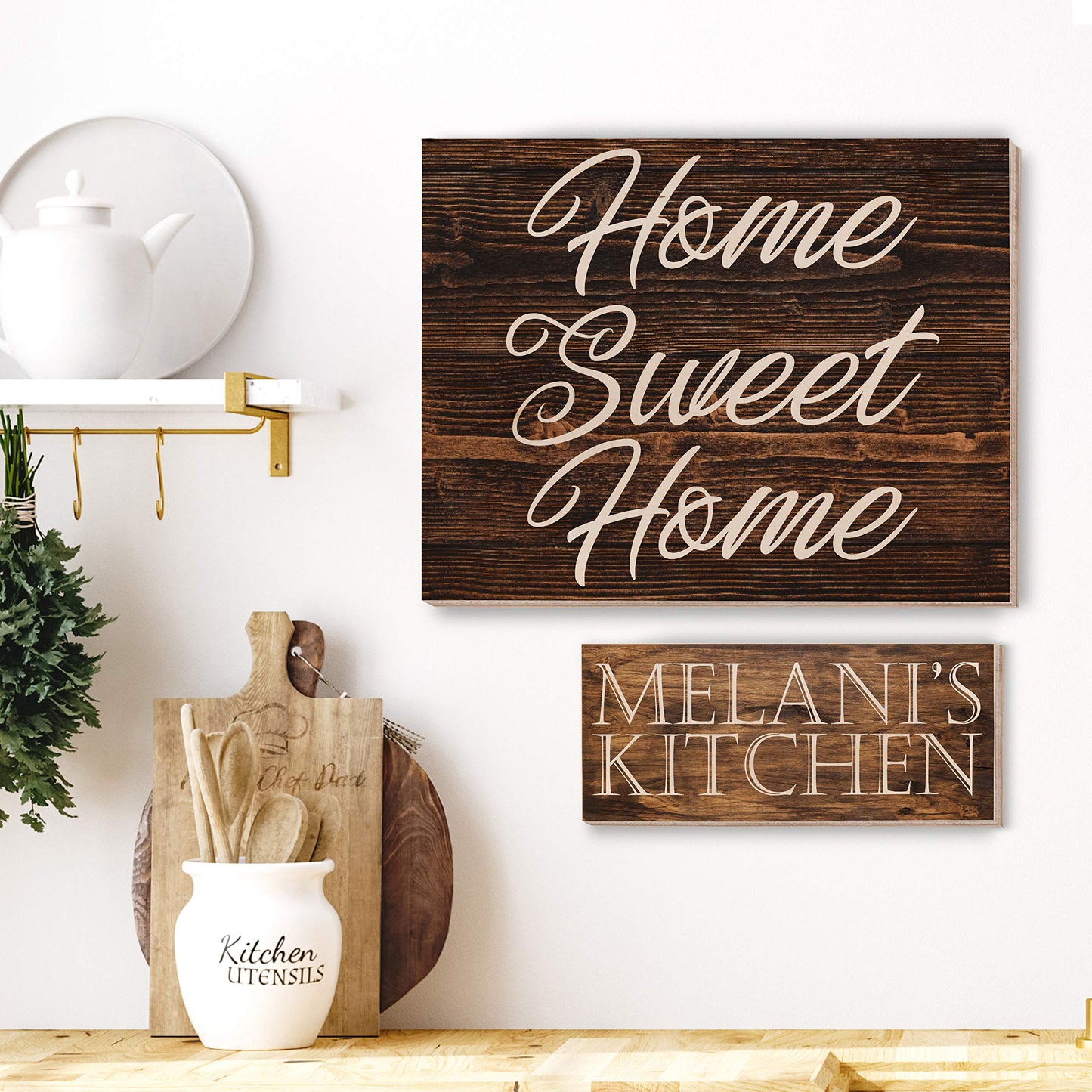 Generic Personalized Wood Signs for Gift - Customized Wooden Board, Plank Decoration Gifts Custom Family Sign, Name Date Home Kitchen, Wall Art