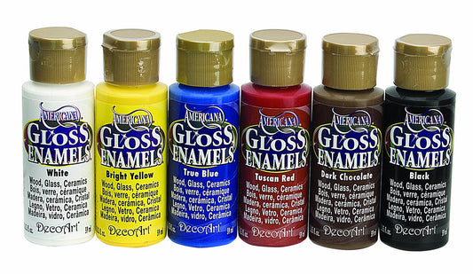 DecoArt DASK269 Americana Gloss Enamels Primary Sample Pack - WoodArtSupply