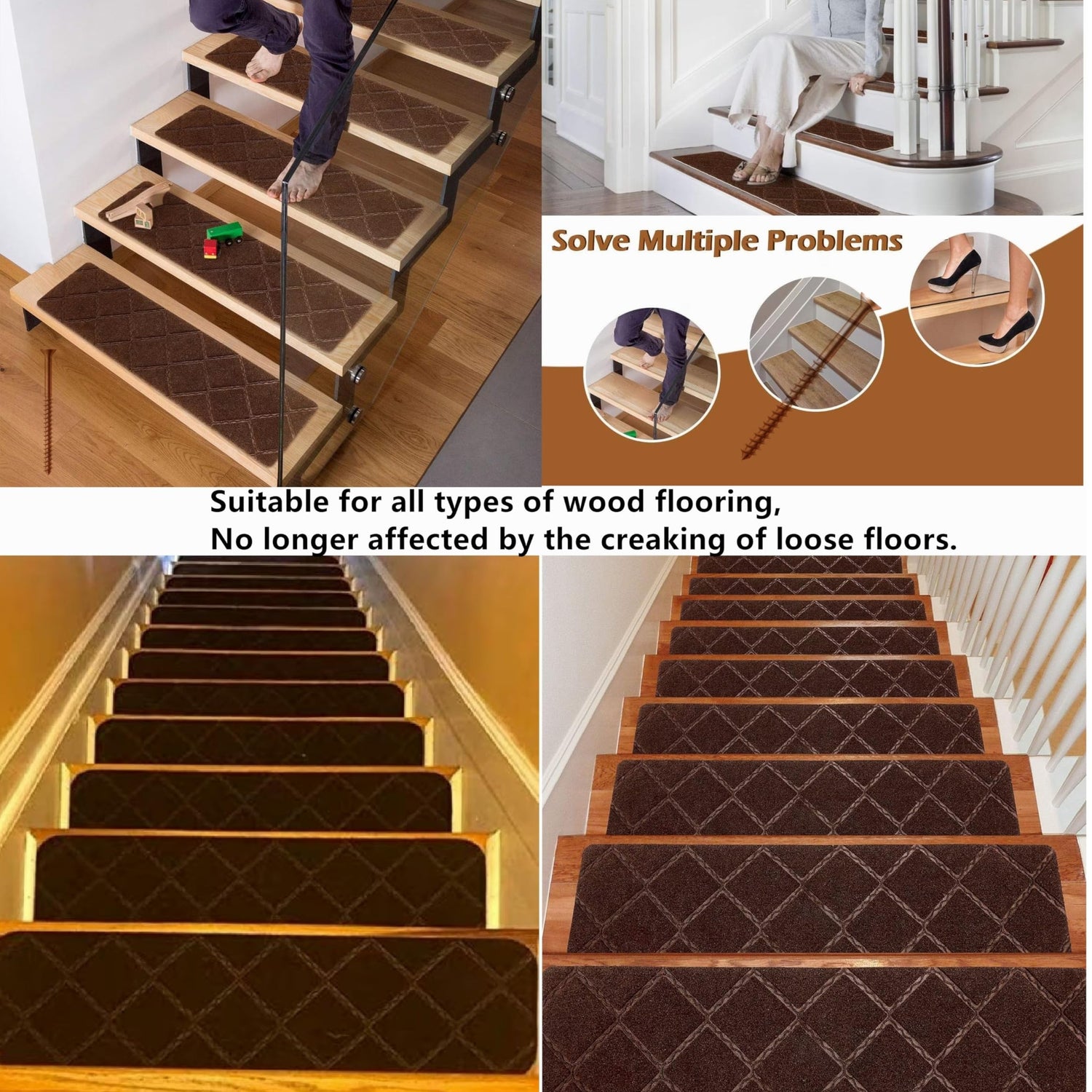 JAOAJO Floor Fix Screws Repair Kit with 5 Tools and 50 Screws for Wood Floors, Eliminate Squeaks Under Floor Loose JAOAJO