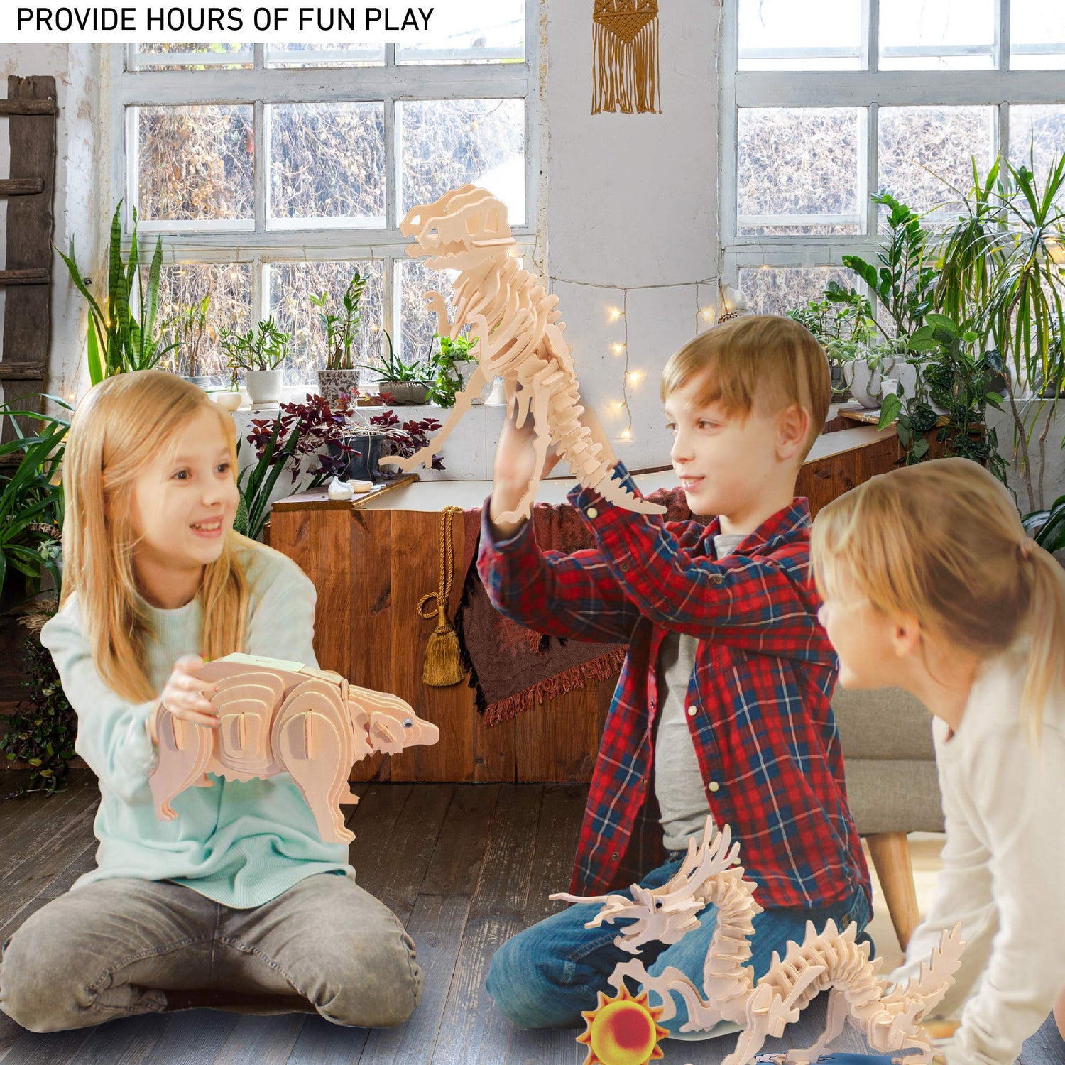 Puzzled 3D Puzzle Black Bear Wood Craft Construction Model Kit, Fun & Educational DIY Animal Wooden Toy Assemble Model Unfinished Crafting Hobby Puzzled