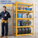 REIBII 72" H Garage Shelving Heavy Duty 2000LBS Garage Storage Shelves Metal Shelving Unit 5-Tier Garage Shelves for Storage Rack Shelf for REIBII