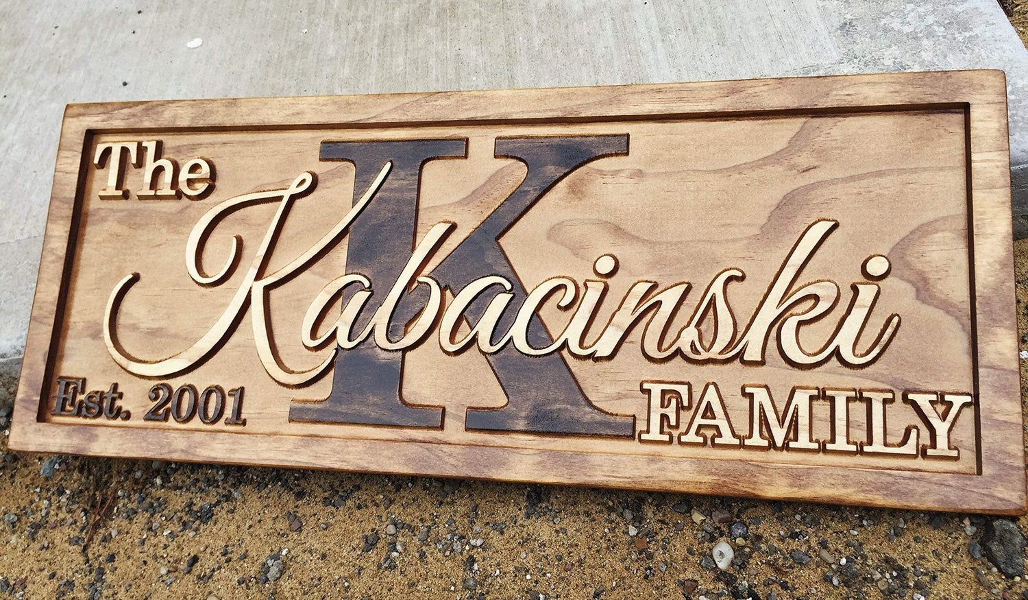 Personalized Family Name Sign Personalized Wedding Gifts Wall Art Rustic Home Decor Custom Carved Wooden Signs Couples 5 Year Anniversary Gift 3D Woodworker