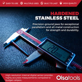 Olsa Tools Digital Caliper Measuring Tool - Inches, Fractional Inches, & Millimeters - 0-6 Inches - Stainless Steel Digital Calipers Measuring Tool - Olsa Tools