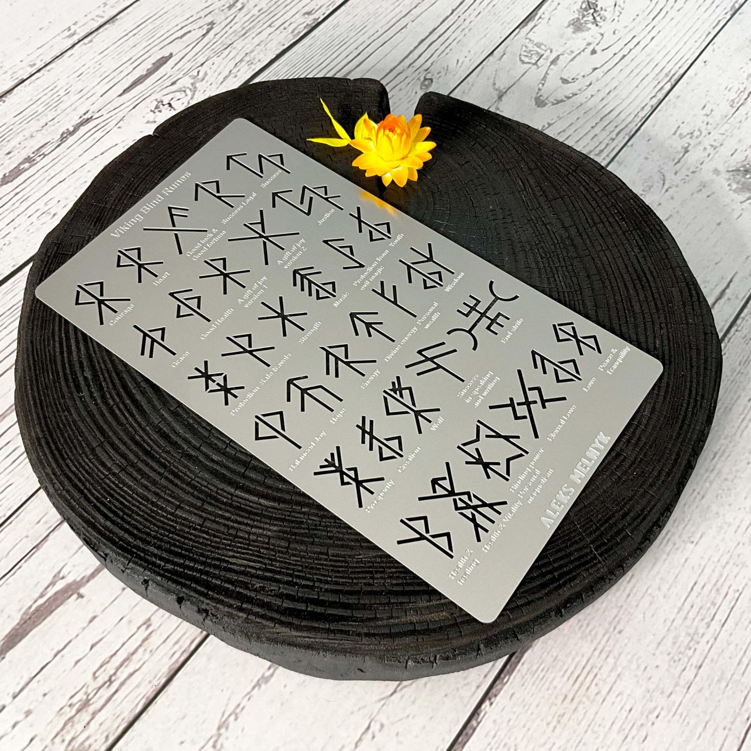 Aleks Melnyk No.412 Metal Stencil, Viking Bind Runes Generator, Bindrune, Ancient Alphabet, Sigil Magic Alphabet Stencil 1 PC, Letter Template for Aleks Melnyk