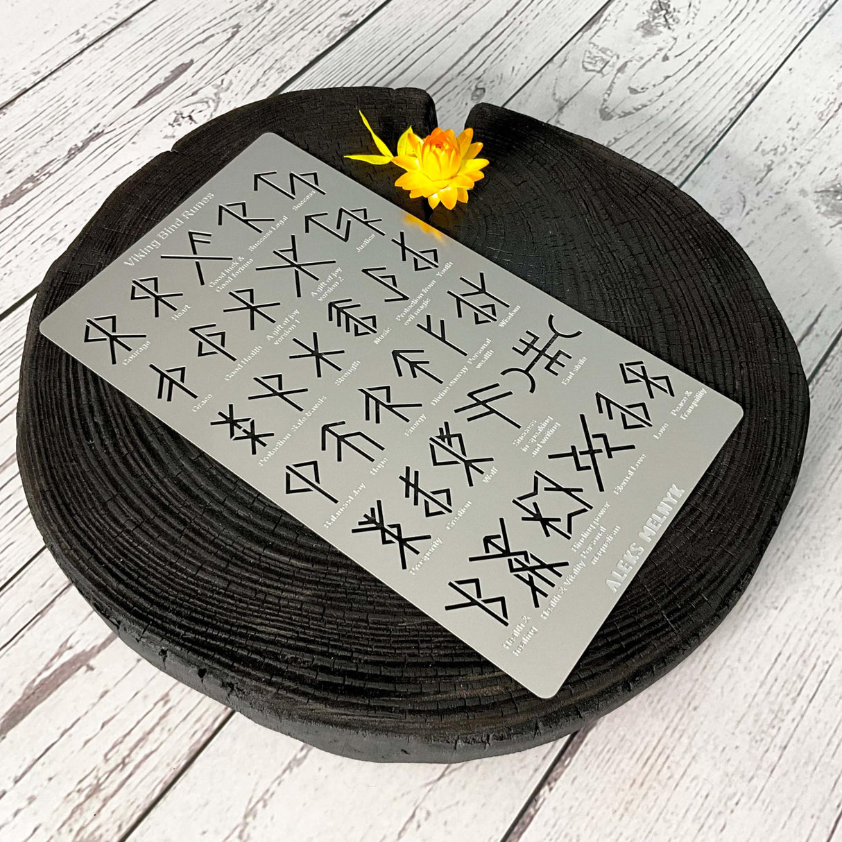Aleks Melnyk No.412 Metal Stencil, Viking Bind Runes Generator, Bindrune, Ancient Alphabet, Sigil Magic Alphabet Stencil 1 PC, Letter Template for Aleks Melnyk