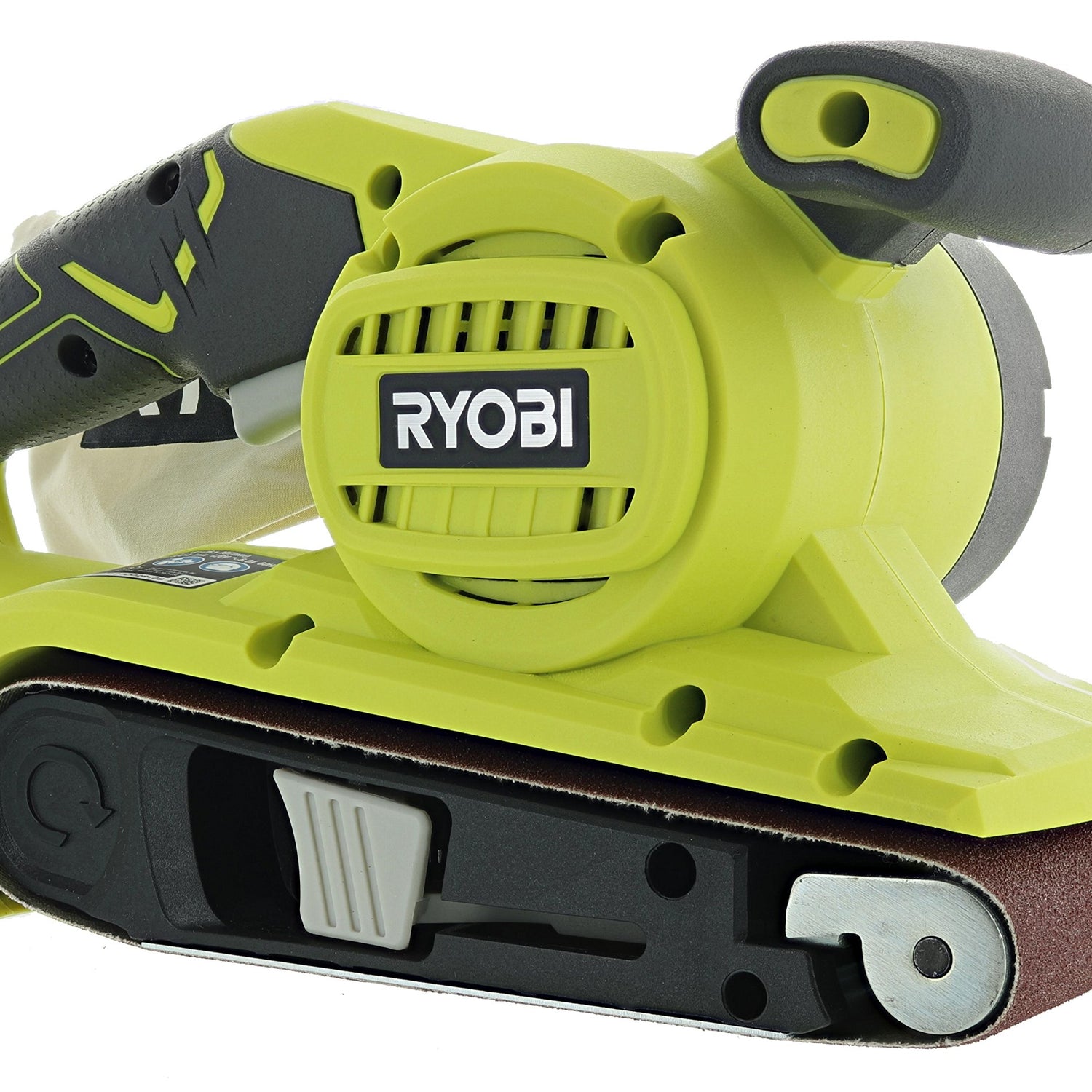 Ryobi BE319 6 Amp Portable 320 Feet / Minute Corded Belt Sander (3” x 18”) w/ Onboard Removable Dust Bag (Medium Grit Sanding Belt Included) Ryobi