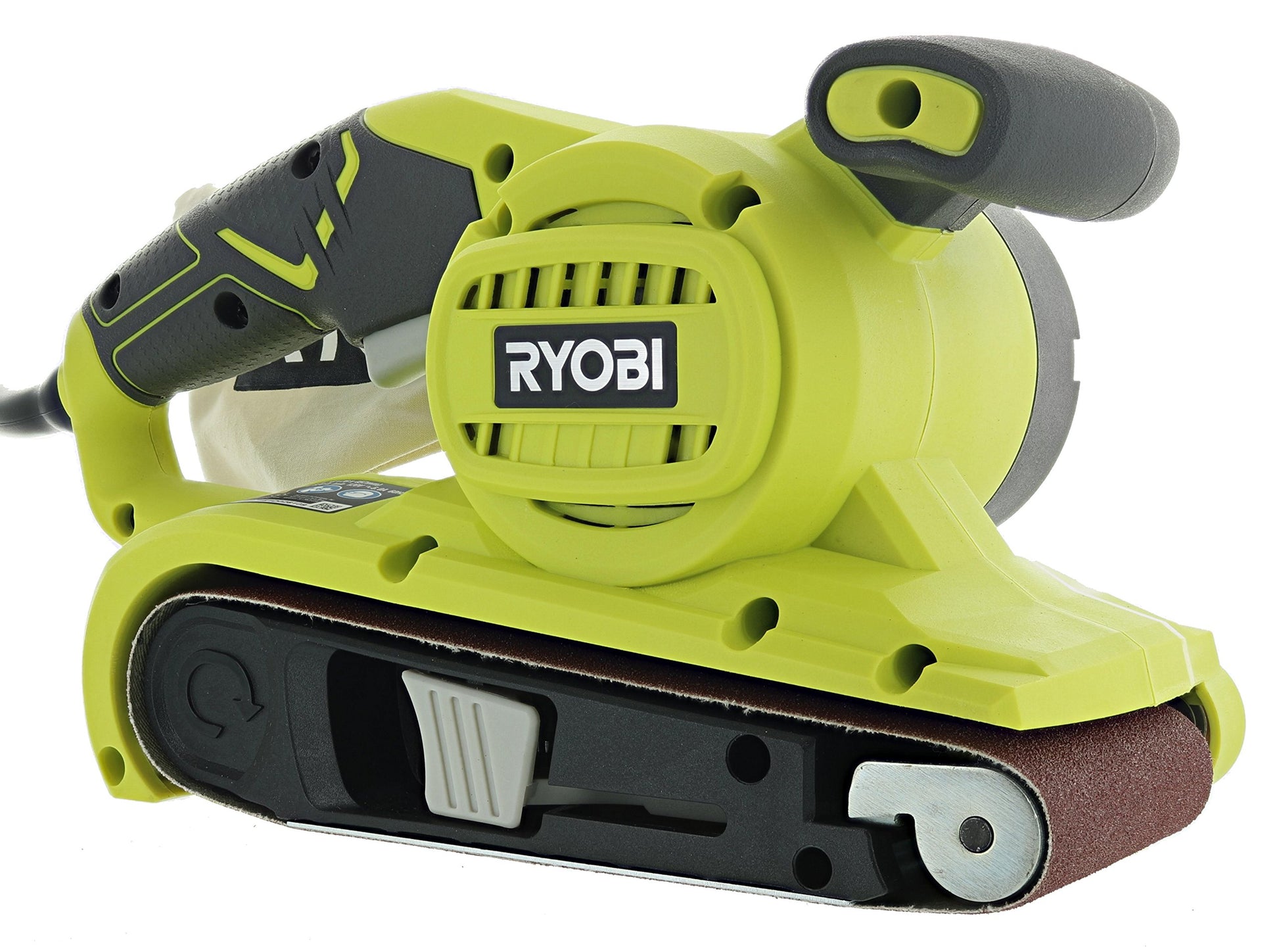 Ryobi BE319 6 Amp Portable 320 Feet / Minute Corded Belt Sander (3” x 18”) w/ Onboard Removable Dust Bag (Medium Grit Sanding Belt Included) - WoodArtSupply