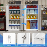 Greenvelly White Metal Storage Cabinet, 72" Locking Storage Cabinets with Doors and 4 Shelves, Tall Tool Storage Cabinet for Garage, Steel Lockable Greenvelly