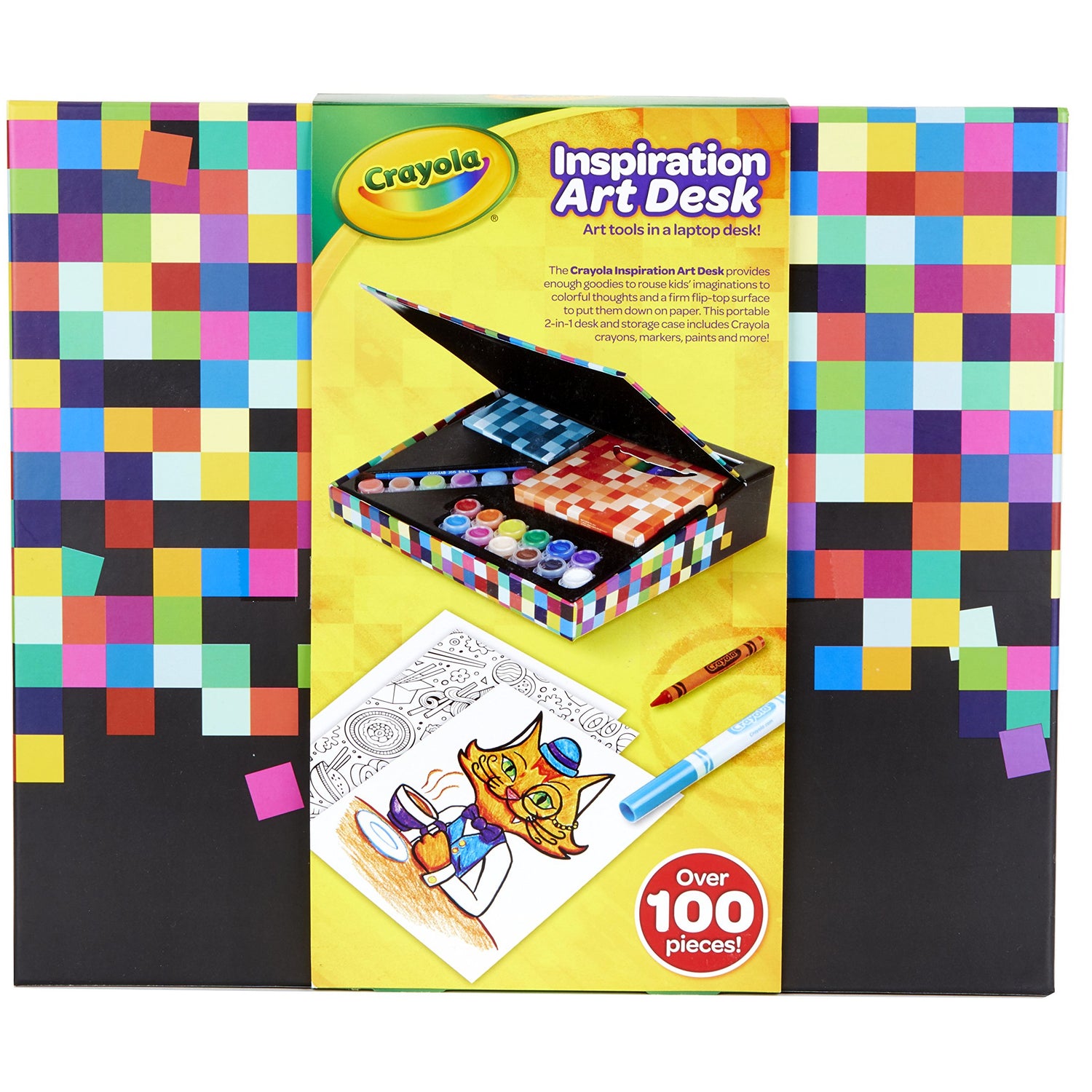 Crayola Inspiration Art Desk, Over 100 Piece, Art Set, Gift for Kids, Age 4, 5, 6, 7, 8 Crayola