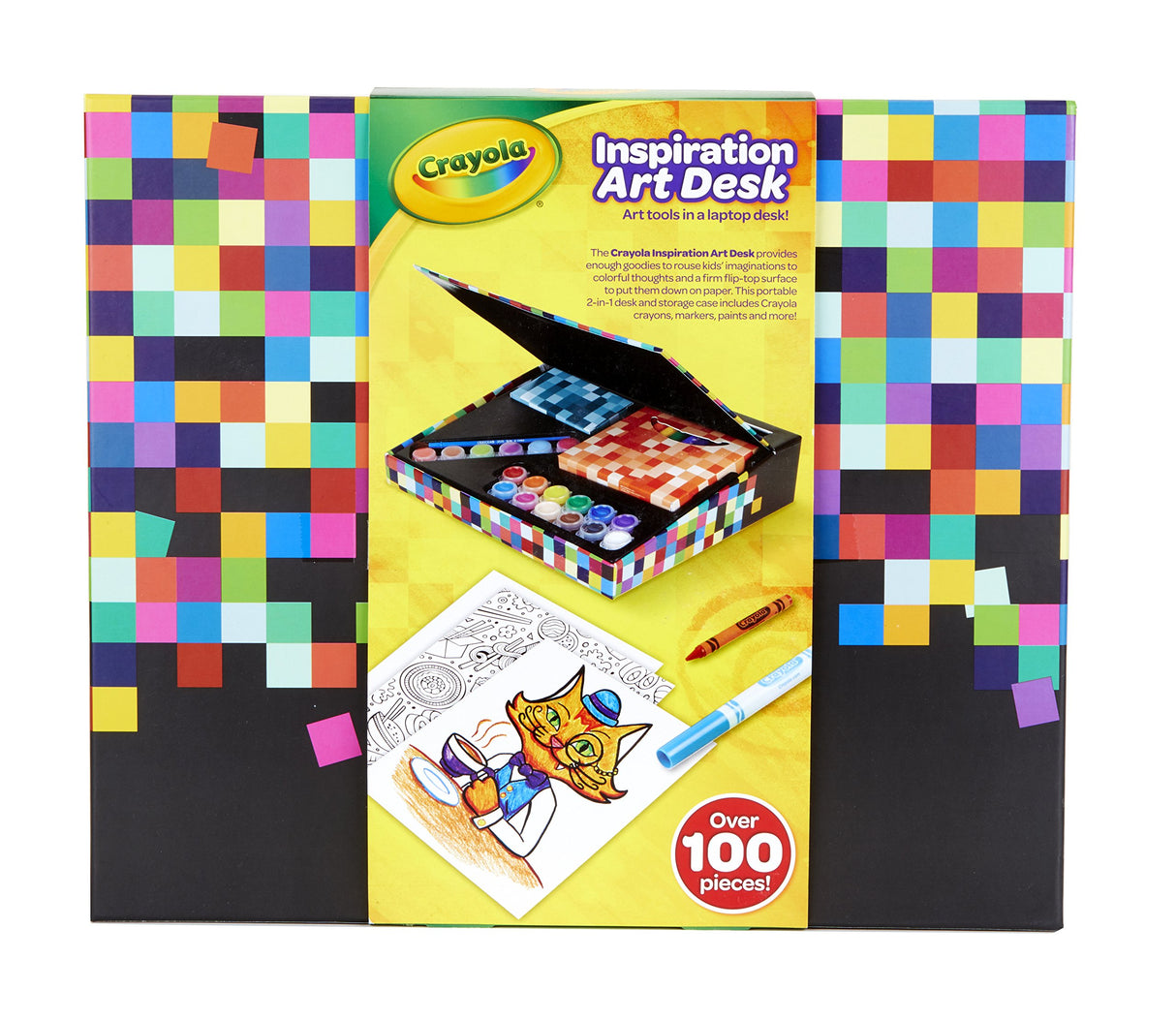 Crayola Inspiration Art Desk, Over 100 Piece, Art Set, Gift for Kids, Age 4, 5, 6, 7, 8 Crayola
