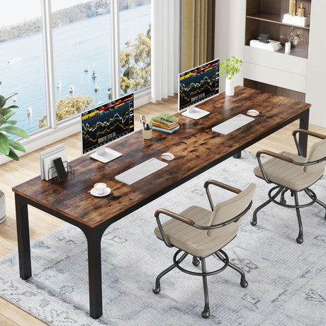 Tribesigns 6.5FT Conference Table, 78.7 Inche Rectangle Meeting Seminar Table, Large Business Tables for 6-8 People (Only Table) Tribesigns