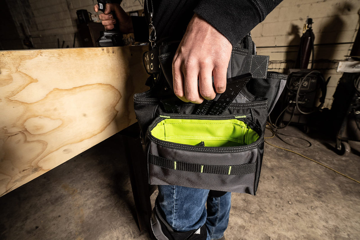 AWP TrapJaw Pro Framing Tool Rig with Spring-Loaded Technology, Premium Tool Belt, Fits Waists Up to 50 Inches,Black AWP