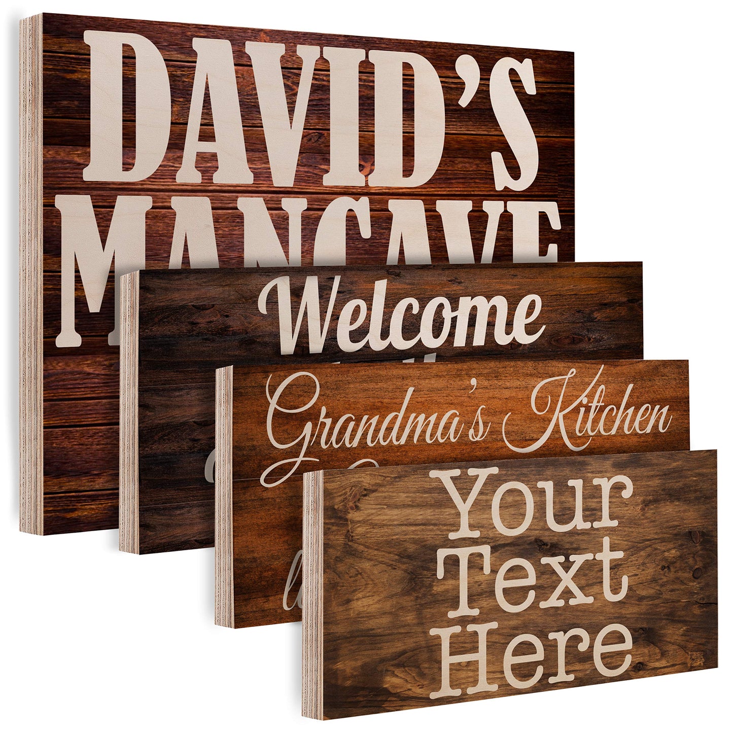 Personalized Wood Signs for Gift - Customized Wooden Board, Plank Decoration Gifts - Custom Family Wood Sign, Name Date - Home Kitchen, Wall Art