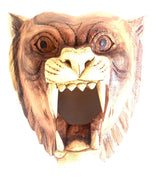 OMA Wood Carved African Lion Mask Head Wall Mount Sculpture Wall Decor - Hand Crafted PREMIUM QUALITY - XL SIZE BRAND OMA