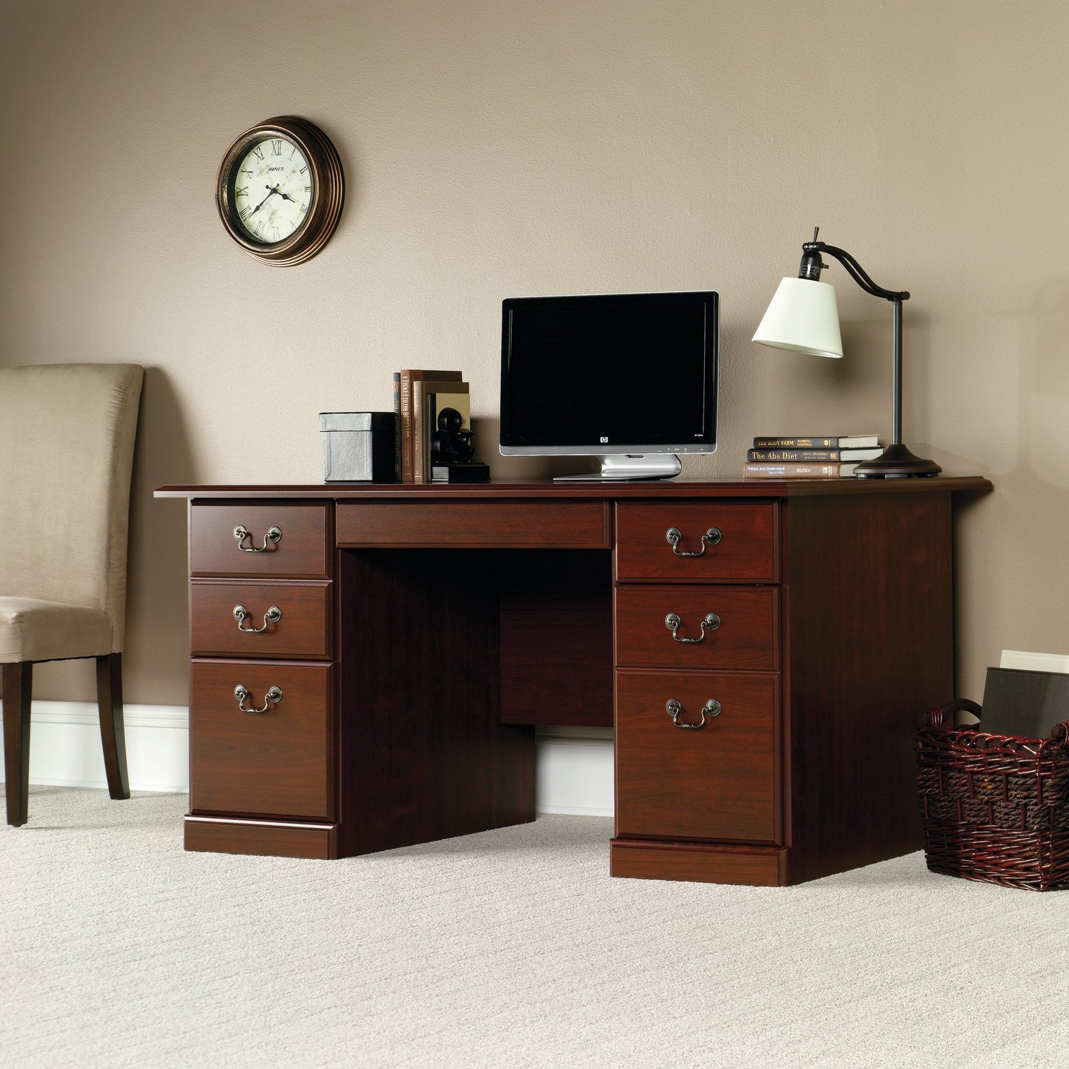 Sauder Heritage Hill Computer Desk, Classic Cherry finish Sauder