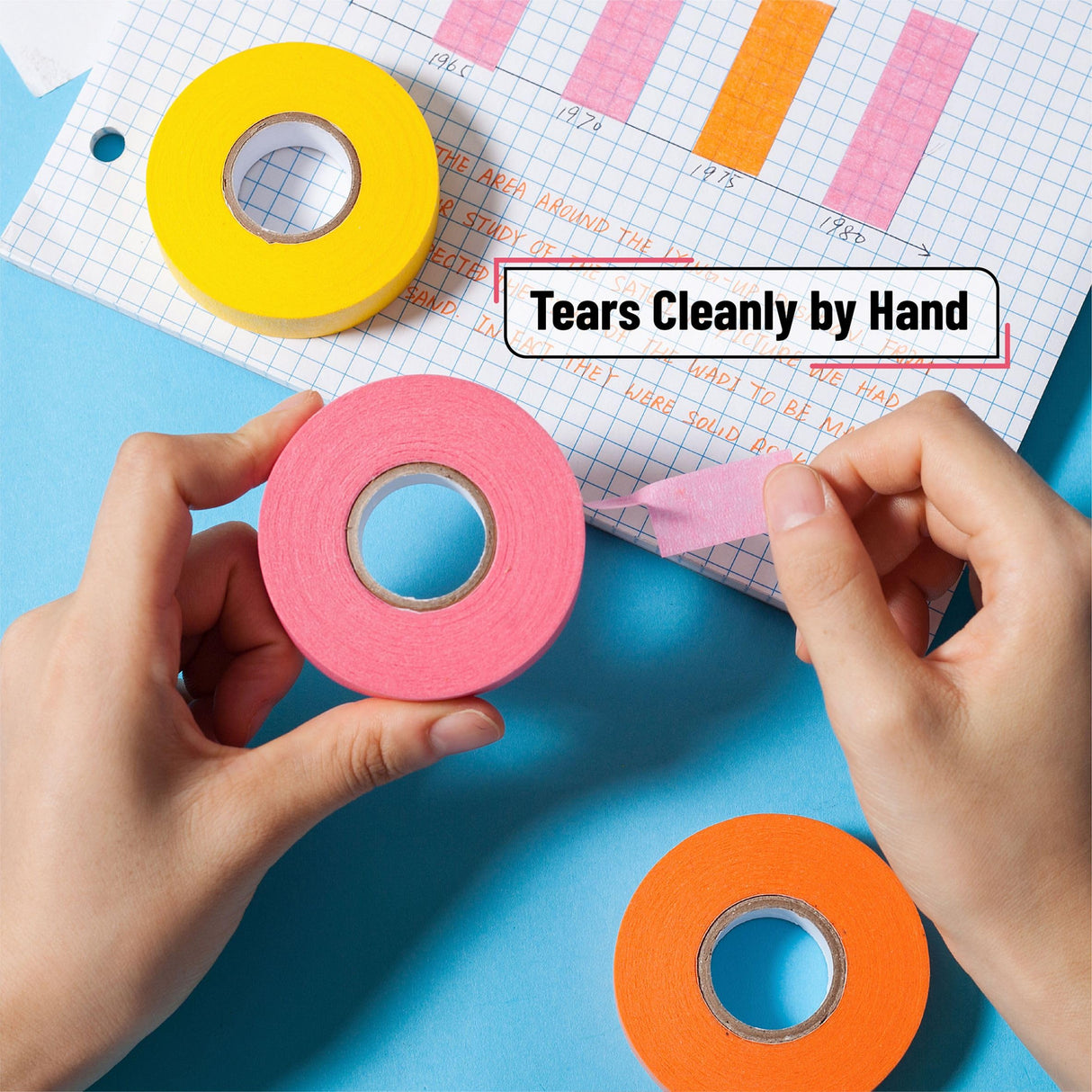 Craftzilla Colored Masking Tape Rainbow Colored Masking Tape 6-Pack - Craft Paper Tape For Art, Labeling & DIY Projects Colored Tape For Labeling