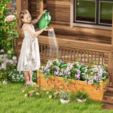 Giantex Raised Garden Bed, Wooden Planter w/Drainage Holes, Rectangular Plant Box for Vegetables Flowers Herbs Fruit Growing, Raised Container for Giantex