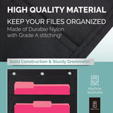 Black Pocket Chart for Classroom - 10 Pocket Storage Rainbow Pocket Charts , 2 Over Door Hangers Included, Hanging Wall File Organizer for File Hippo Creation