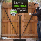 True Latch 6' Telescopic Gate Brace - Wood Privacy Fence Anti Sag Gate Kit - Gate Hardware Kit for Outdoor Wooden Fence Gates, 1 Patented USA Made GENUINE STEEL BUILT STRONGER TRUE LATCH