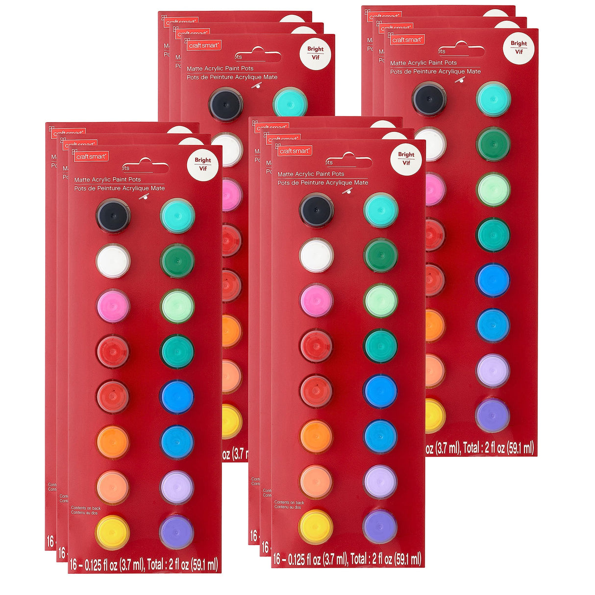 Craft Smart 12 Pack: Bright Acrylic Paint Pot Set Craft Smart