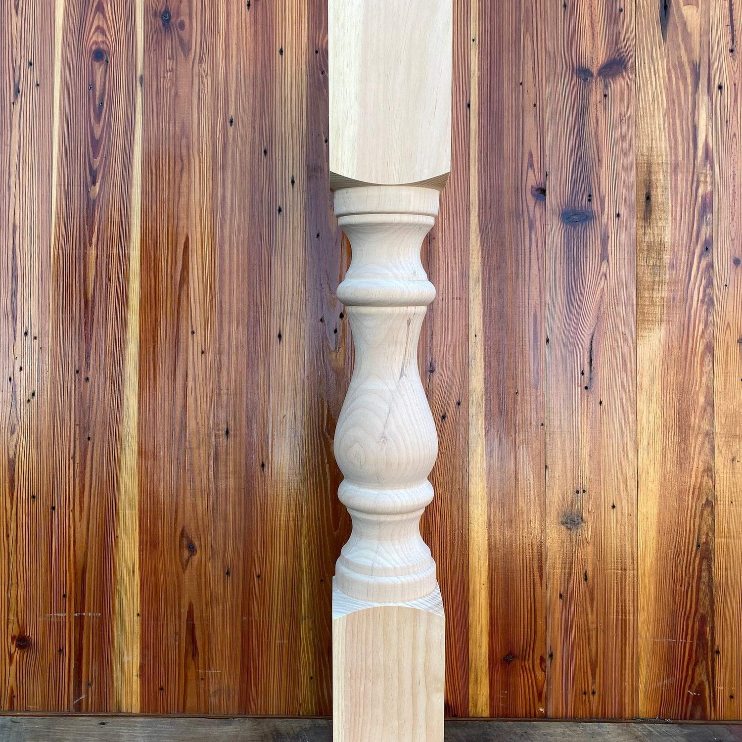 CAROLINA LEG CO. Chunky Monastery Pine Island Leg - Unfinished - Single Leg - Handcrafted in the USA - Dimensions: 5" x 34.5" CAROLINA LEG CO.