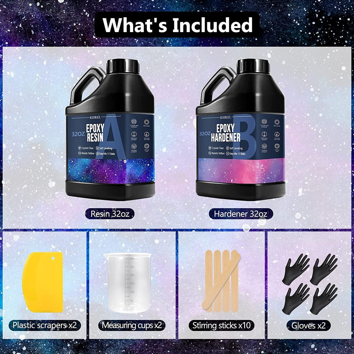 Epoxy Resin 64OZ - Crystal Clear Epoxy Resin Kit - No Yellowing No Bubble Art Resin Casting Resin for Art Crafts, Jewelry Making, Wood & Resin WoodArtSupply