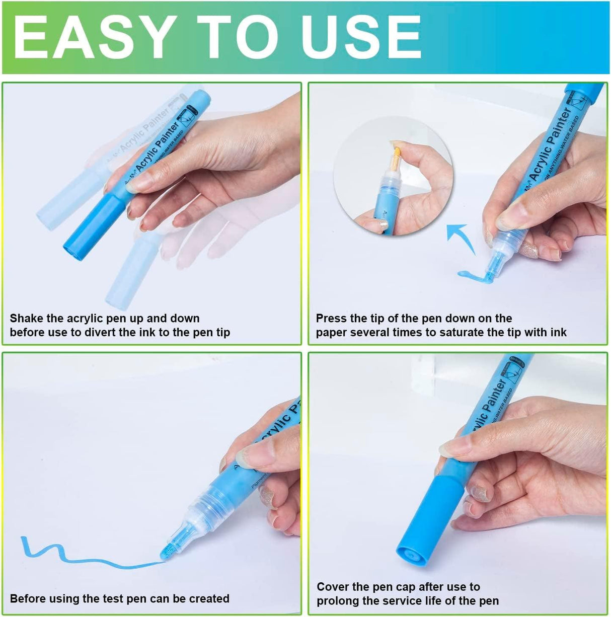 Paint Pens for Rock Painting, Acrylic Paint Markers for Card Making Craft Stone Ceramic WoodArtSupply