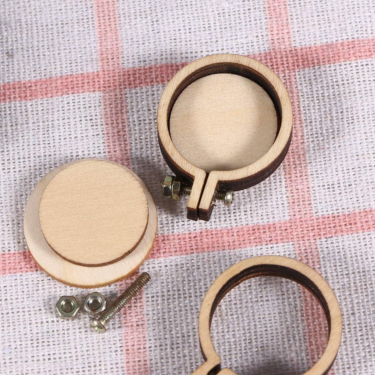 4 inch Embroidery Frame,Embroidery Hoop,Hoop Embroidery, Imitated Wood Display Frame Circle 4 Pieces, with 1 Pcs Sewing Needle Cylinder