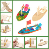 6 Pack DIY Wood Boat Model Wooden Sailboat Craft Wooden Boat Model Kits WoodArtSupply