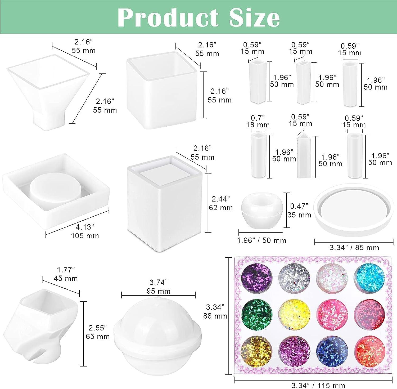 4pcs Silicone Molds Epoxy Resin Mold Resin Molds Square Cube Molds Casting  Resin