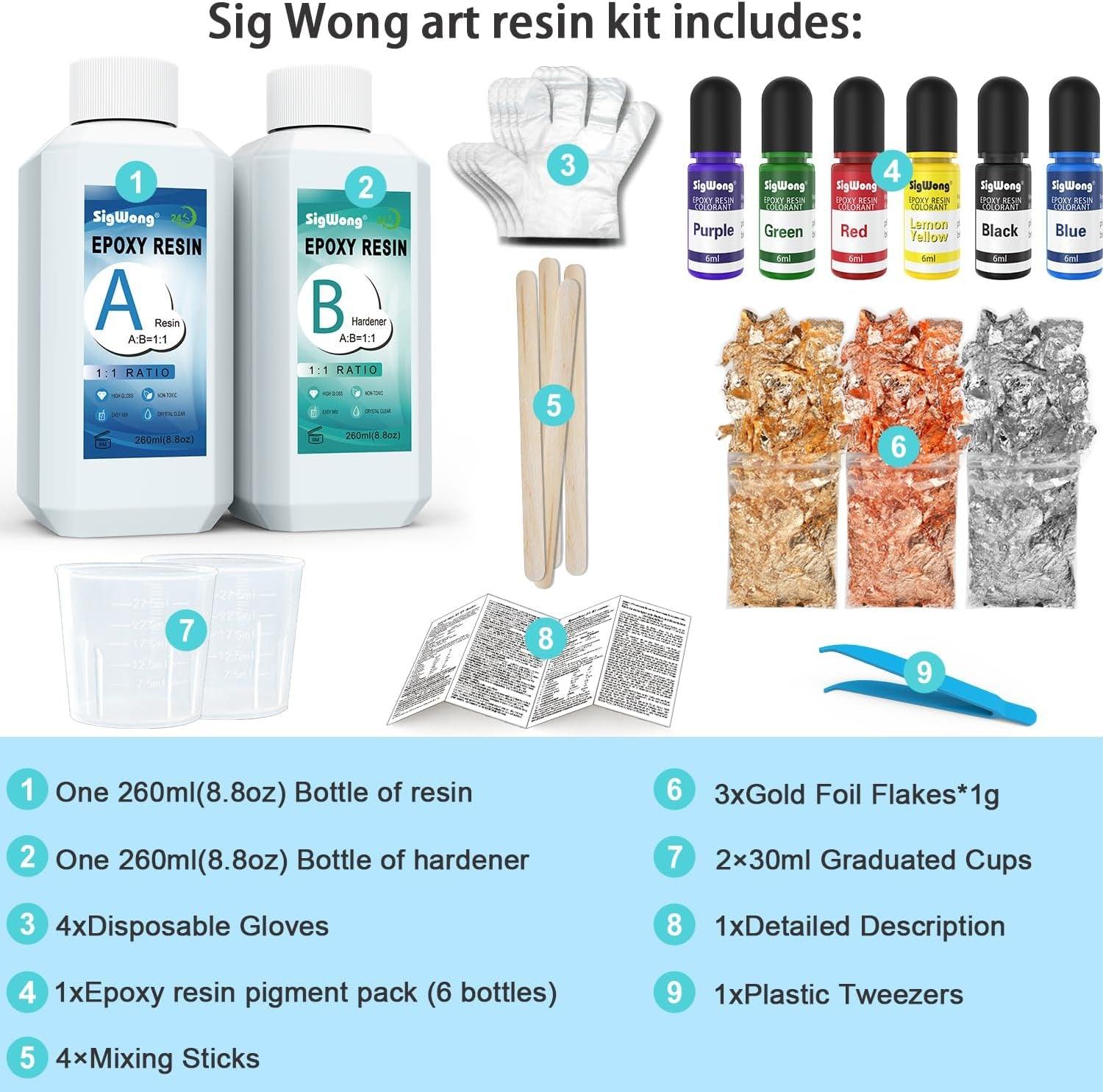 Epoxy Resin Clear Crystal Coating Kit 17.6Oz 2 Part Casting Resin for Art, Craft, Jewelry Making WoodArtSupply