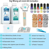 Epoxy Resin Clear Crystal Coating Kit 17.6Oz 2 Part Casting Resin for Art, Craft, Jewelry Making WoodArtSupply