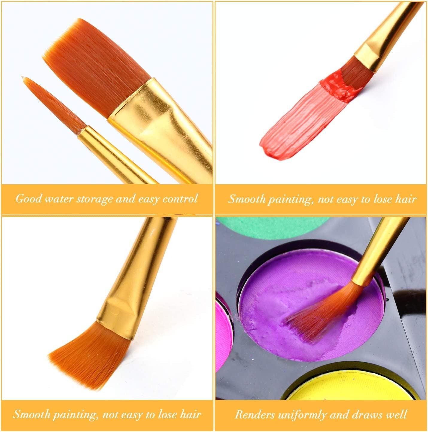 Acrylic Paint Brush Set, 1 Packs / 10 Pcs Watercolor Brushes Painting Brush Nylon Hair Brushes - WoodArtSupply