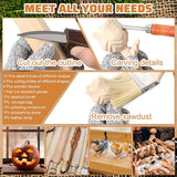 30 Pcs Wood Carving Tools Wood Whittling Kit Include Hand Carving Knife Set Wood Blocks Cut Resistant Gloves Sawdust Brush Sharpening Stone Polishing WoodArtSupply