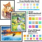 73 Drawing Set Sketching Kit,Pro Art Sketch Supplies with Sketchbook,Tutorial,Graphite,Colored WoodArtSupply