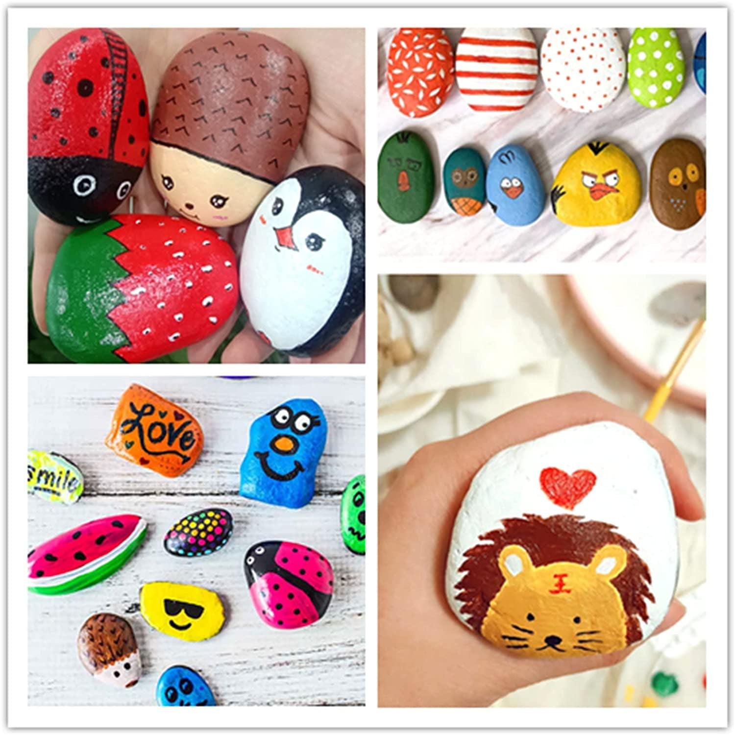 20PCS Large Natural Painting Rocks, 2 to 3 Inches Rocks for Painting WoodArtSupply