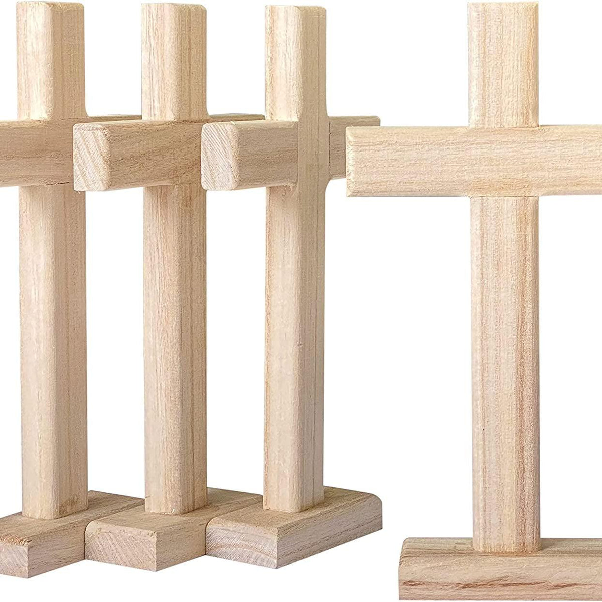 4 Pack Wooden Cross Unfinished Wood Crosses Tabletop Cross for Crafts ...