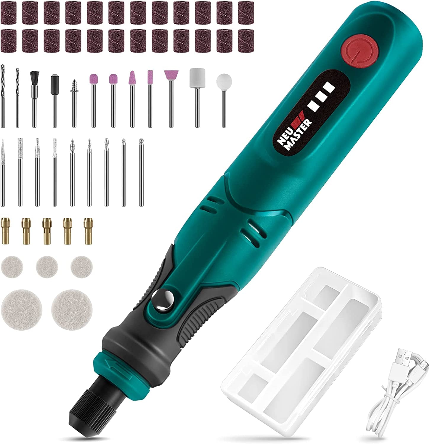 Cordless Rotary Tool , 3.7V Mini Rotary Tool Kit with 55Pcs Accessories, 3-Speed USB Charging Power Rotary Tool for Sanding, Polishing, Engraving, WoodArtSupply