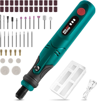 Cordless Rotary Tool , 3.7V Mini Rotary Tool Kit with 55Pcs Accessories, 3-Speed USB Charging Power Rotary Tool for Sanding, Polishing, Engraving, Drilling and DIY Crafts