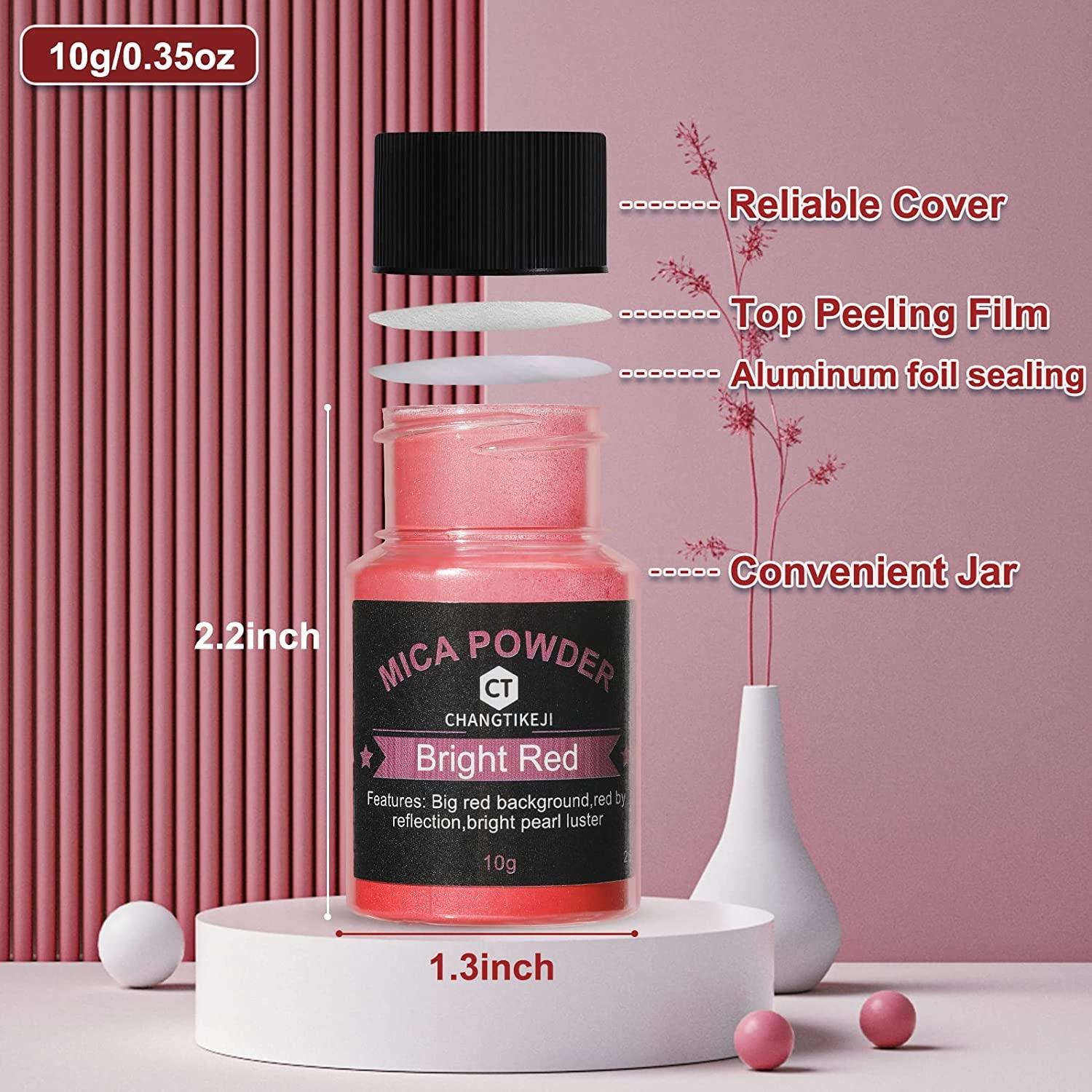 Mica Powder，48 Colors - 10G/Bottle of Natural Pigment Powder for Epoxy Resin，Soap Making，Candle Making,Lip Gloss,Car Freshies,Dye,Nail Polish,Bath Bombs - WoodArtSupply